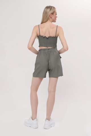 Hgfashion İkli Crop Şort Takımı Yeşil Reng Yeşil