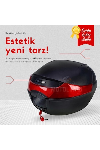 Mefatech Mf33 33Lt Siyah Çanta Topcase Kızaklı Full Aparatlı