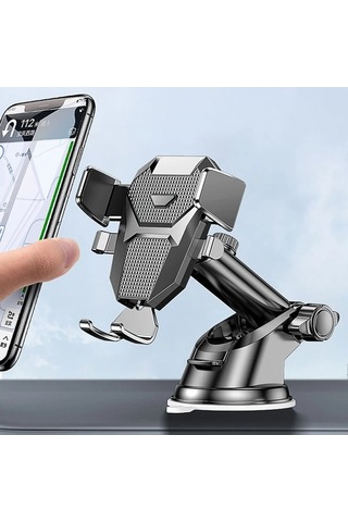 Createtech Enayi Ayarlanabilir Araç Telefonu Tutucu Için Hava Firar Klip Dağı Cep Standı Black Sucker Type - -