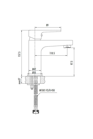 Creavit Sharp Mat Siyah Lavabo Bataryası Sr1500s