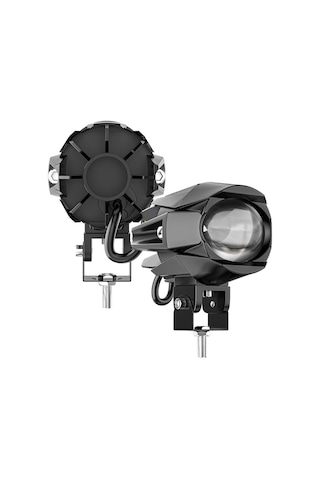Motosiklet Led Lazer Sis Farı 2 Adet Delici Modifiye Beyaz Sarı Çift Renk 12-80 Volt