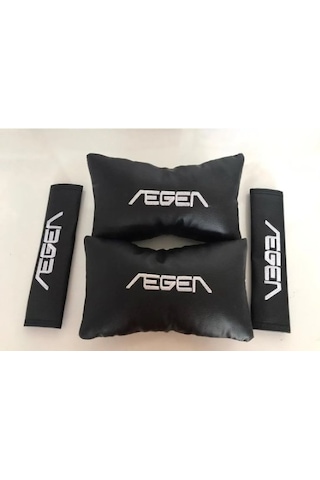 Fiat Egea Nakışlı Deri 1 Çift Boyun Yastık Ve 1 Çift Kemer Pedi 1 Diğer