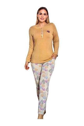 Limissi Viskon Alt Desenli Pijama Takımı Gül Kurusu