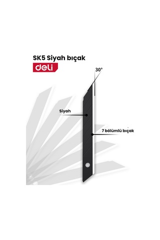 Delı Profesyonel Metal Gövdeli Kırılabilir Maket Bıçağı 9mm Sk5 Sarı Kendinden Kilitli