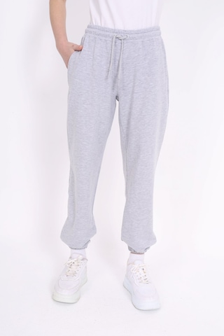 Toontoy Kız Çocuk Baskılı Beli Paçası Lastikli Cepli Basic Jogger Eşofman Altı 2 İplik Gri