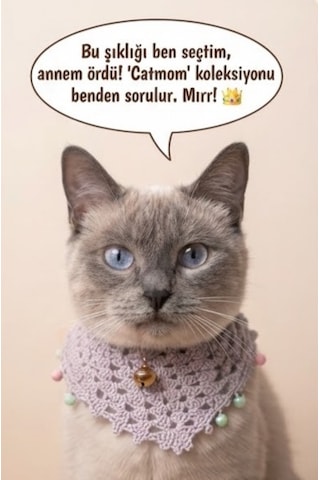 El Emeği Anne Ve Kedi Seti Açık Lila
