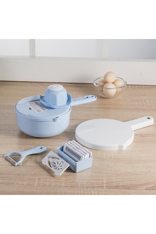 Homyl Çelik Bıçaklı Sebze Kesici Meyve Dilimleyici Patates Mavi