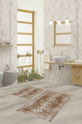 West Home Dijital Baskı Yıkanabilir Kaymaz Taban Salon Halısı Mutfak Halısı Yolluk Ve Banyo Paspası Wh 375 Sand