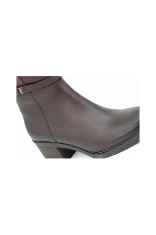 Tuna Hakiki Deri/tekstil Kauçuk Taban Fermuarlı Kadın Çizme - C265987 Kahverengi