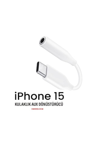 Apple Uyumlu iPhone 15 Pro Max Type-c Kablolu Kulaklık Çevirici Type-c To Jack Aux Çevirici
