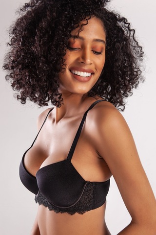 Lenaca Garland Big Size Plunge Bra, Black Konforlu Ve Şık Sütyen Çok Renkli