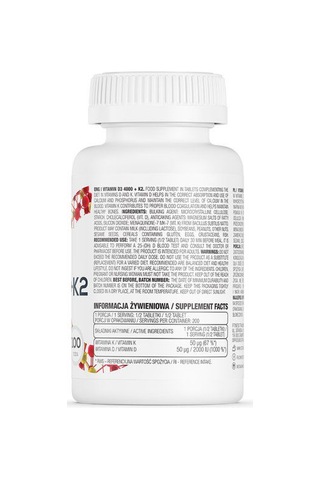 Ostrovıt Pharma Vitamin D3 4000 K2 100mcg / 100 Tabs