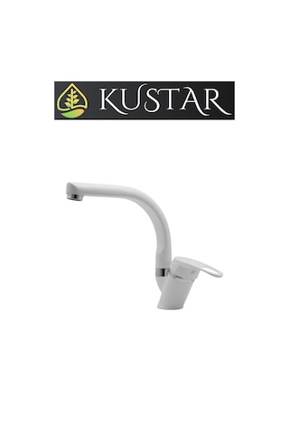 Kustar Tyal Kısa Mix Aç Kapa Banyo Lavabo Bataryası Beyaz