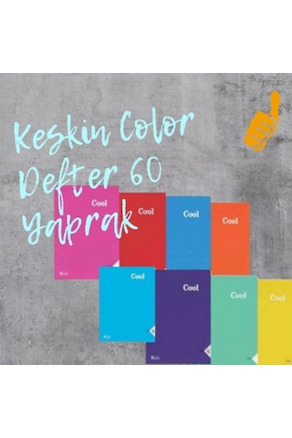 Keskin Color A5 60 Yaprak Çizgili Pp Kp Dikişli Cool Defter 3ade