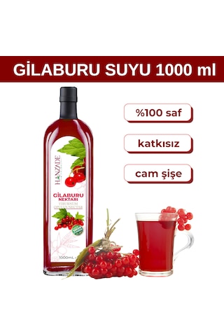 Hanzade Bitkisel Gilaburu Suyu Nektarı Şeker İlavesiz Cam 1 L