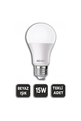 No-vo 15w Beyaz Led Ampul - 1200 Lümen, 6500k, 15.000 Saat- 10'li Paket Diğer