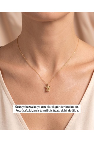 Üç Boyutlu Sade Minik Koala 14 Ayar Altın Kolye Ucu