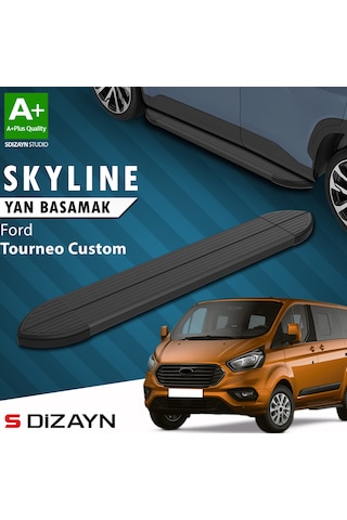 S-dizayn Ford Tourneo Custom Kısa Şase Skyline Siyah Yan Basamak 203 Cm 2012-2023 A+ Kalite