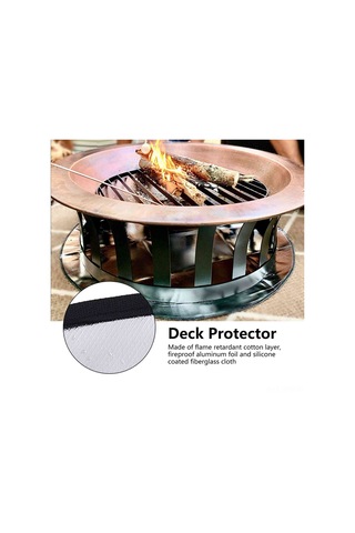 Maiyame Alev Geciktirici Çift Taraflı Yuvarlak Kamp Matı, 101.5 Cm Isıya Dayanıklı Bahçe Koruyucu Diğer