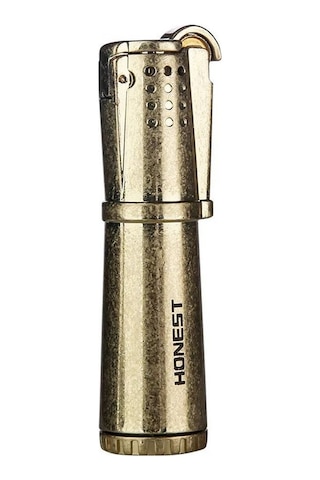 Honest Vintage Çakmak Benzinli Muhtar Çakmağı Sarı Bronz