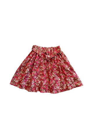 Çocuk Etekli Crop Takım, Çiçekli Etek - Ekru Crop Ekru-çiçekli2 Ekru