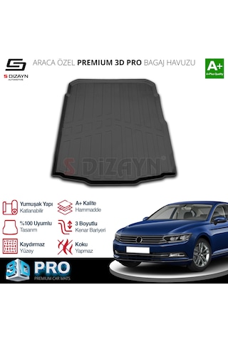 S-dizayn Vw Passat B8 3d Pro Bagaj Havuzu 2015-2023 A+ Kalite
