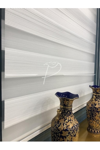 Mikro Pliseli Beyaz Zebra Perde 1. Kalite Ultra Gramajlı Silinebi Çok Renkli