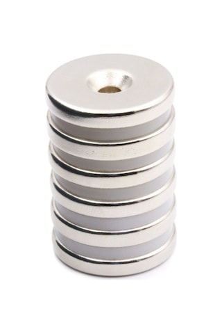 2 Adet D20mm X 7/4mm X 3mm Havşa Delikli Güçlü Vida Atılabilir Neodyum Mıknatıs 2'li Paket