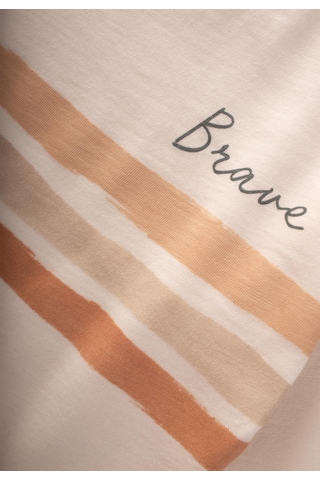 Cigit Brave Çizgili Mevsimlik Erkek Çocuk Takım - Ekru