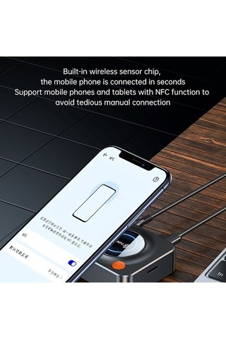 Honmex 5.1 Hıfı Bluetooth Alıcı, Nfc İle Araç Bluetooth Adaptörü, Konuşma Desteği Ve Tf Kartlı Mp3 Çalar