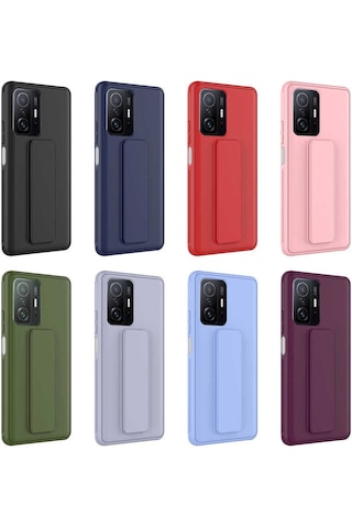 Xiaomi Mi 11t Pro 5g Kılıf Zore Qstand Kapak Lacivert