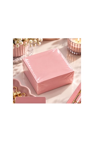 Küp Bloknot, 8x8 Cm, Yapışkansız Not Kağıdı, Pembe Renkli Not Kağıdı, Bloknot Yedek Kağıdı