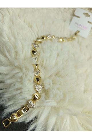 Beren Xupıng Kalpli Çelik Bileklik Gold 16+3 Cm