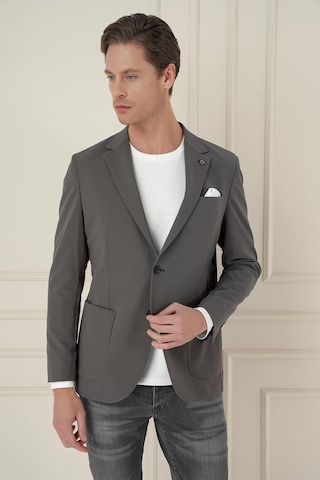 Efor Slim Fit Torba Cep Esnek Spandex Karışımlı Düz Koyu Haki Blazer Ceket C 696 Haki