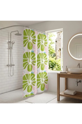 Ers Pvc Duş Perdesi - Çift Kanatlı - 12 Halkalı - 90x180 Cm