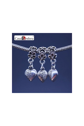 Kalp Tema Charm, Charm Bileklik Uyumlu Gümüş Gümüş