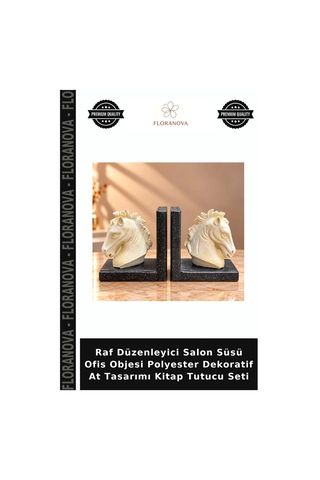 Raf Düzenleyici Salon Süsü Ofis Objesi Polyester Dekoratif At Tasarımı Kitap Tutucu Seti