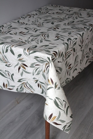 Elyaf Silinebilir Pvc Muşamba Masa Örtüsü 1258-1 Parlakyaprk Yeşil