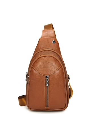 Erkek Taba Hakiki Deri Askılı Postacı Çantası Kangaroo K. 1012-T