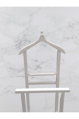 Dilsiz Uşak Çift Tepeli Havlulu Model Parlak Beyaz Lake Askılık A Beyaz