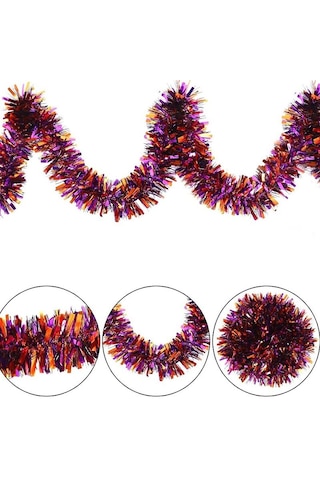 Mor Turuncu Renk 4 Cm Genişlik Garland Çift Renk Sim Süs 180 Cm 50001 Diğer