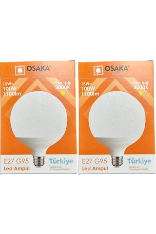 Osaka 15w 100w 3000k Günışığı E27 Duylu G95 Led Glop Ampul 2 Adet
