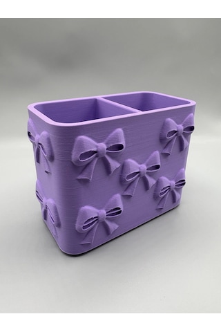 3d Baskı Fiyonk Desenli Bölmeli Kalemlik - Masaüstü Organizer - Mor Çok Renkli 3d Baskı Fiyonk Desenli Bölmeli Kalemlik - Masaüstü Organizer - Mor Çok Renkli