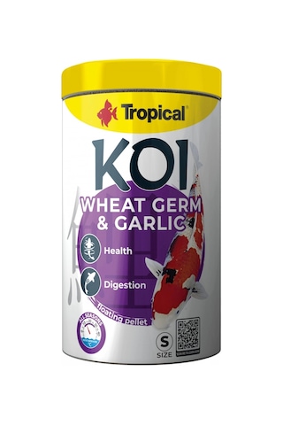 Tropical Koi Wheat Germ Garlic Pellet Size S 1000 Ml 320 Gr Kutu Yem
