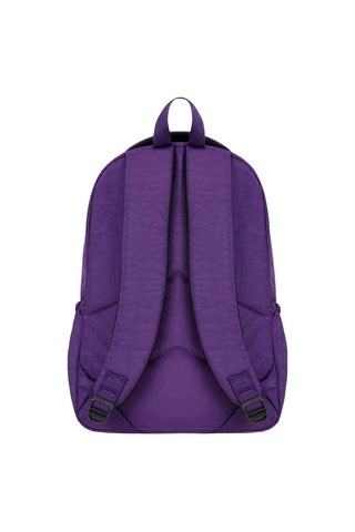 Lüx Krinkıl Kumaş Lise Ve Ortaokul Sırt Çantası, Krinkıl Okul Çantası, Maymun Anahtarlık Hediyeli Mor