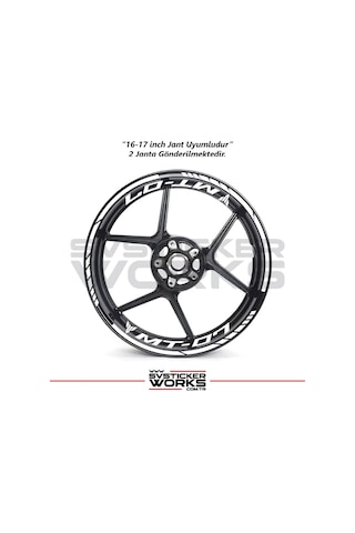 Yamaha Mt-07 Jant Sticker Dış Ve İç Set Sticker Jant Şeridi Beyaz