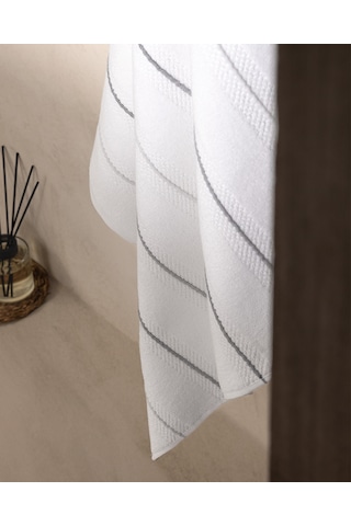Madame Coco Celeste %100 Pamuk Banyo Havlusu - Beyaz - 70x140 Cm 8684427342411 Çok Renkli