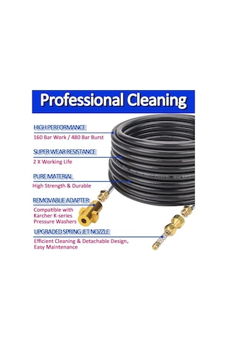 Besthome1 10m 2320psi 160bar Yüksek Basınçlı Boru Temizleyici, Karcher K2-k7 Uygun