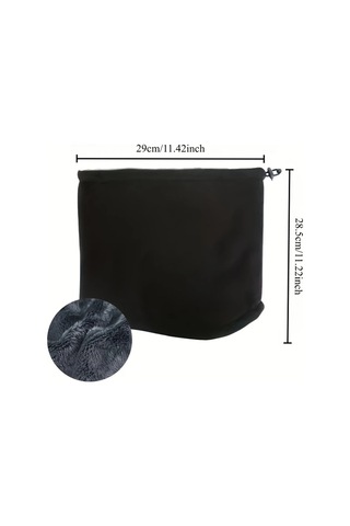 Willowhaven 3 Parça Siyah Kalın Atkı, Rüzgar Geçirmez Yumuşak Boyunluk, Unisex Siyah