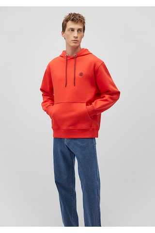 Mavi - Mavi Logo Nakışlı Kapüşonlu Kırmızı Sweatshirt 065809-70481 Kırmızı
